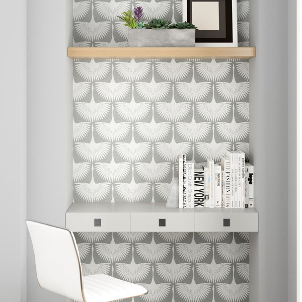 Wrought Studio Mariko Feather Flock 16.5' L x 20.5" W Peel and Stick